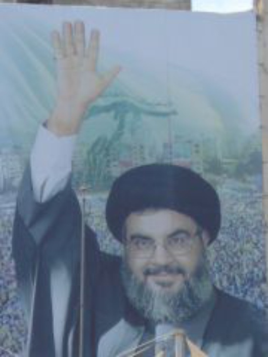 Nasrollah lässt grüßen: Ein Plakat des Hezbollahführers in Beirut (Cmie)