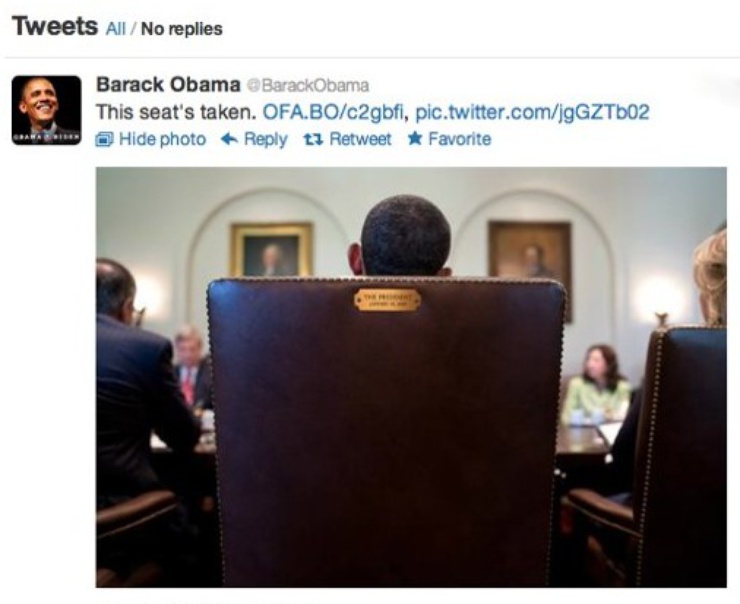 “Esta silla ya está ocupada”, contestó el actual presidente de los Estados Unidos a través de su cuenta en Twitter.