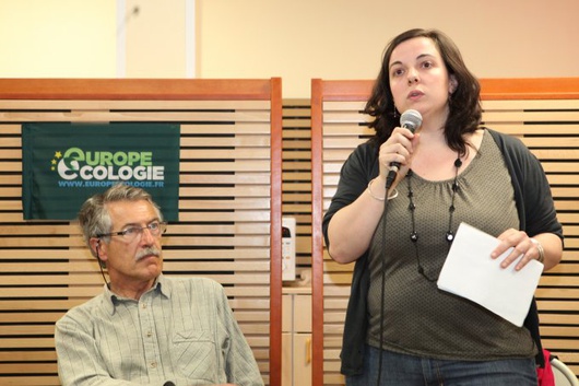 Lors d'un meeting d'Europe Ecologie en Ile de France