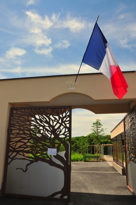 The owner of a local florist calls it 'strange' to see a French flag above 