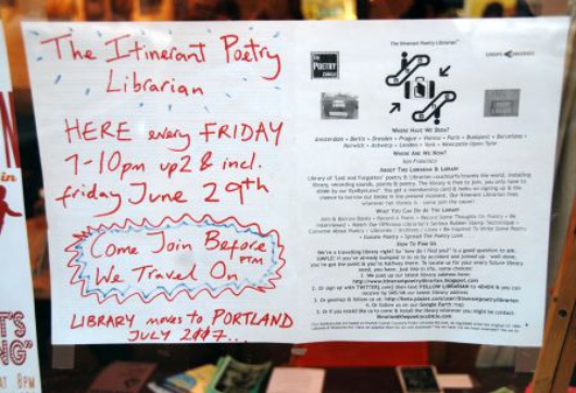 Itinerant Poetry Library (cc) Steve Rhodes