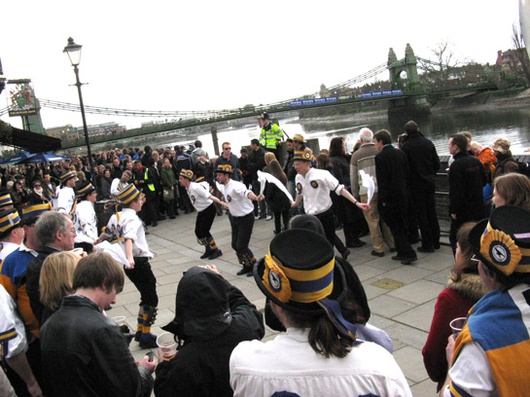 Morris Dancers at Hammersmith Bridge