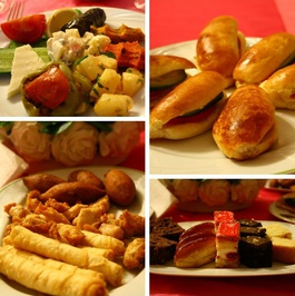 En la fotografía, los aperitivos listos para degustar en una boda turca