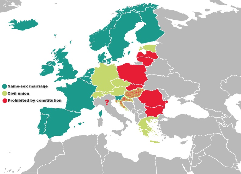 Map Of The Week European Progress On Same Sex Marriage 4517