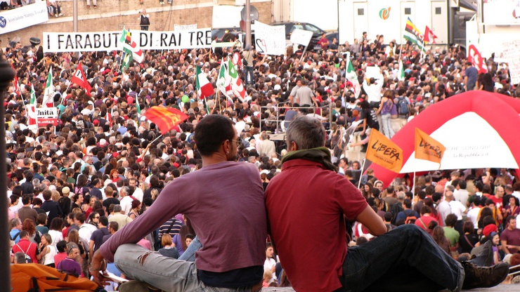 Manifestación en Roma el 3 de octubre de 2009