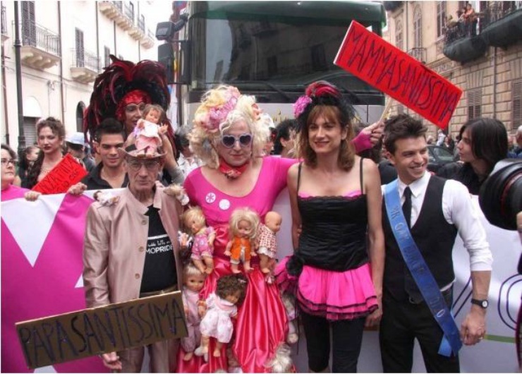 At the Gay Pride in his Sicilian home city of Palermo