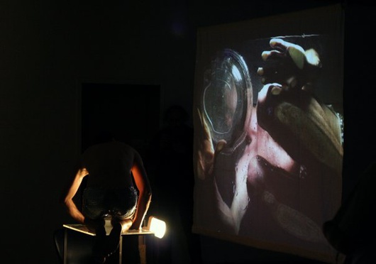 Performing at Sofia underground festival 2008/ Studio Dauhaus