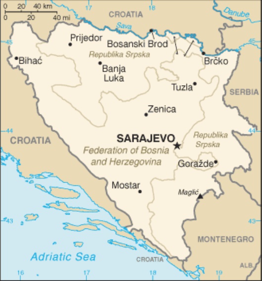 Bosnia and herzegovina map