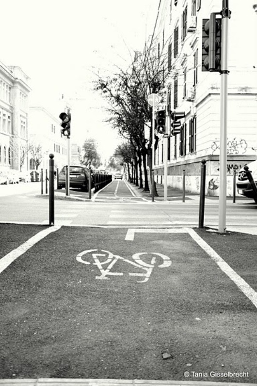 Rare Roman bicycle lane