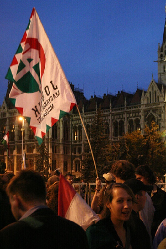 Jobbik's flag (Picture by melyviz / Flickr)