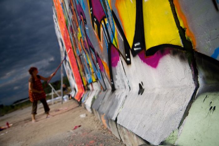 Image for Pariser 'Destroy Party' bringt Berliner Mauer erneut zu Fall