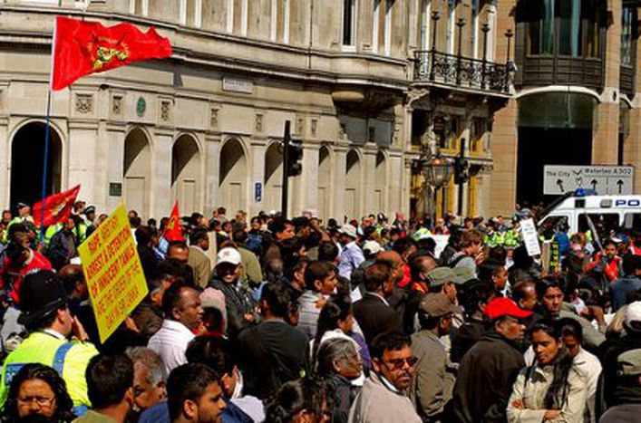 Image for Pro-tamil protests grow in Westminster, London