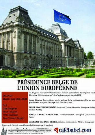 Image for PRÉSIDENCE BELGE DE L'UNION EUROPÉENNE! DÉBAT LE 1 JUIN!