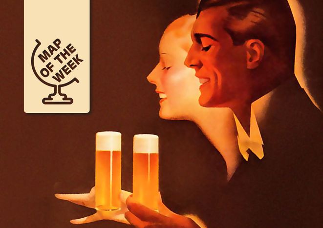 Image for Carte de la semaine : la conso de bières en Europe
